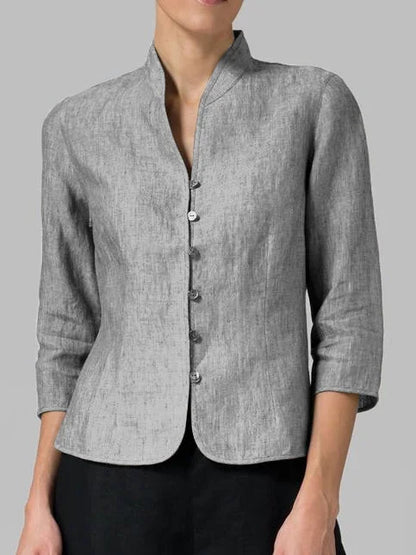 Women's Linen Blazer Elegant Beige
