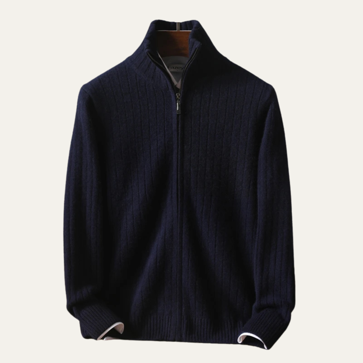 Men's Merino Wool Zip Cardigan Black