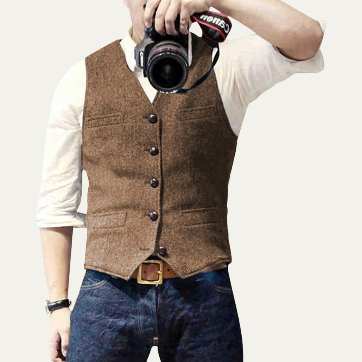 Men's Vintage Button Up Vest