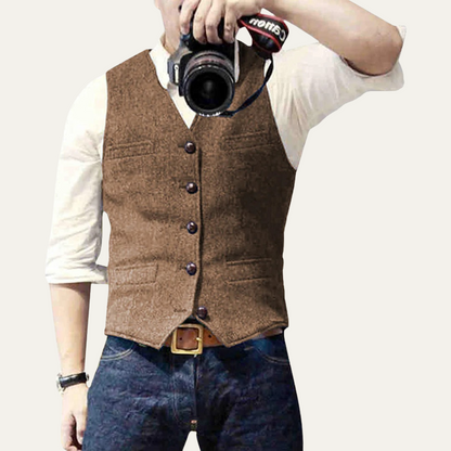 Men's Vintage Button Up Vest