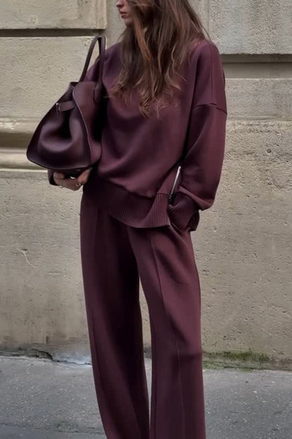 Women's Long Sleeve Loose Fit Outfit Set - VibreMode