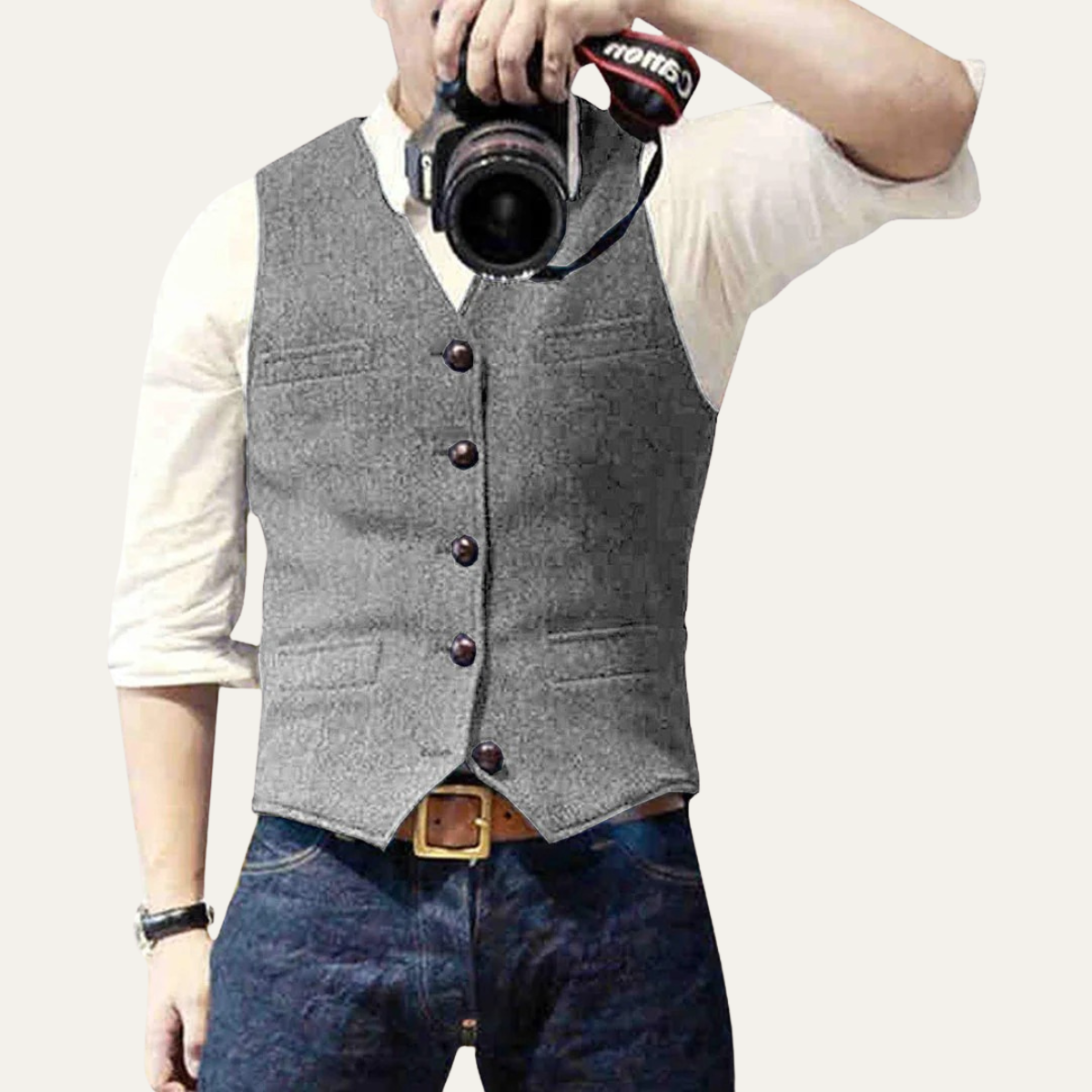 Men's Vintage Button Up Vest