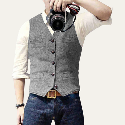 Men's Vintage Button Up Vest