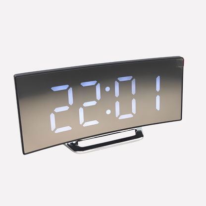 Curved Led Digital Alarm Clock Modern Style