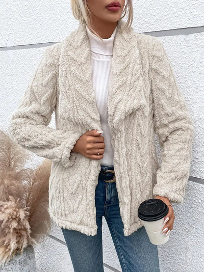 Women's White Fleece Jacket Comfortable