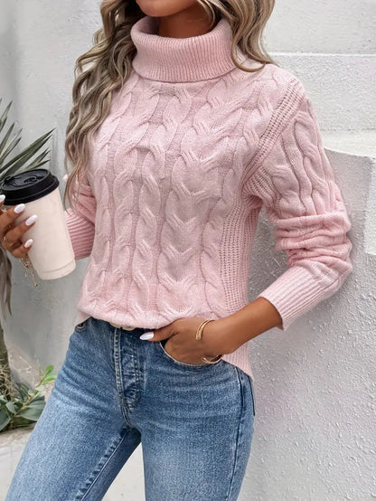 Women's Cable Knit Turtleneck Sweater