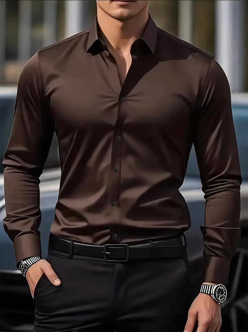 Men's Long Sleeve Button Down Dress Shirt