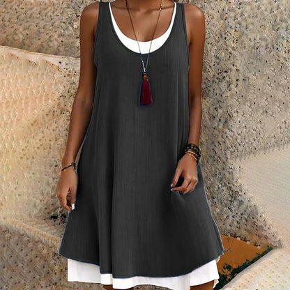 Casual Summer Sleeveless Mini Dress for Women - VibreMode
