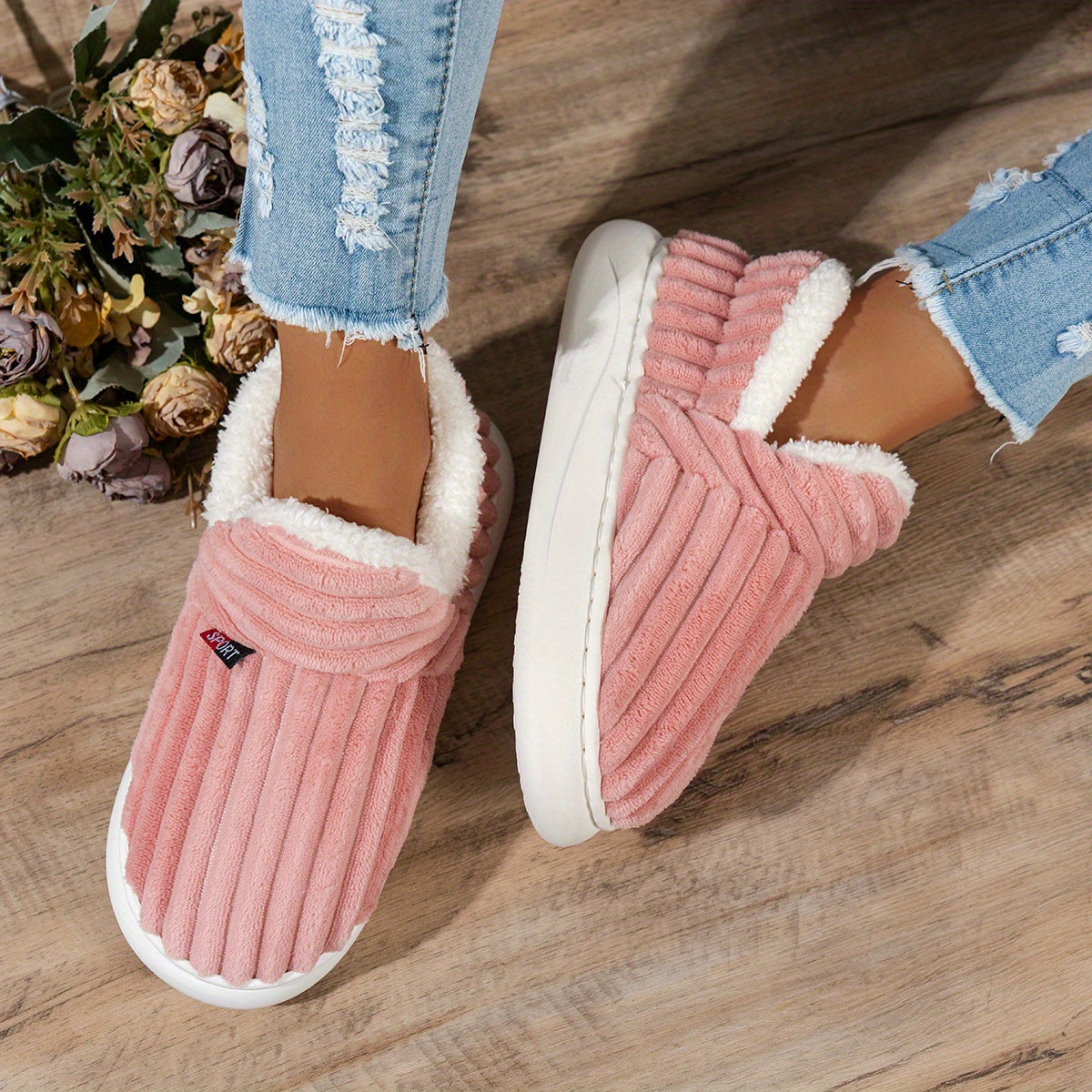 Women's Fleece Slippers Non-Slip Sole