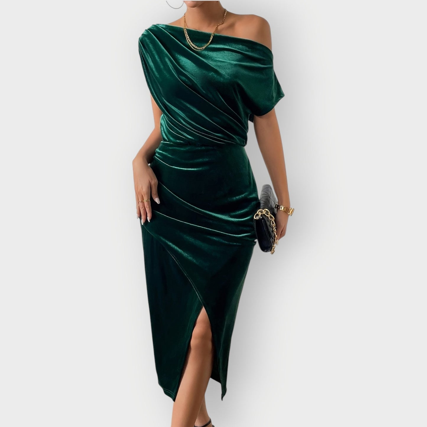 Chic Cold Shoulder Knee Length Dress