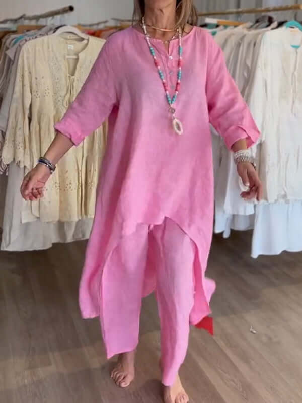 Women's Linen Pantsuit - VibreMode