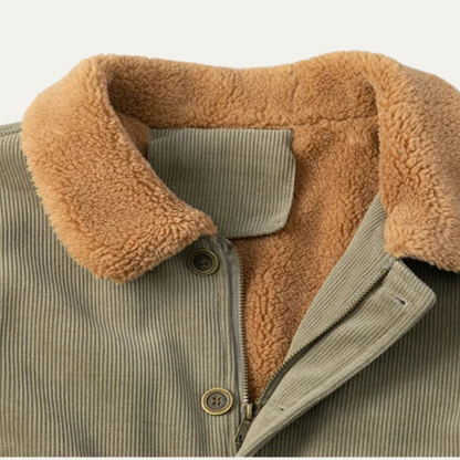 Men's Corduroy Sherpa Jacket Warm Winter Tan
