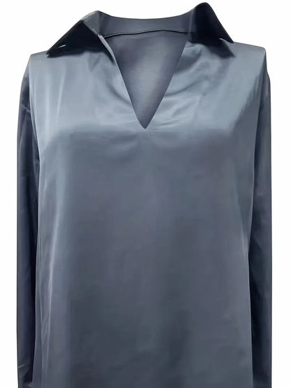 Women's Long Sleeve Blouse Draped Neck