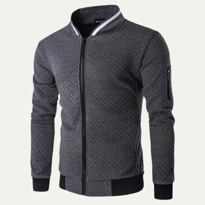 Men's Quilted Bomber Jacket Lightweight Zip Up