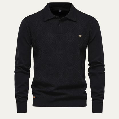 Kensington Men's Polo Sweater Diamond Knit
