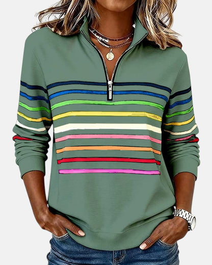 Colorful Multi Stripe Zip Hoodie