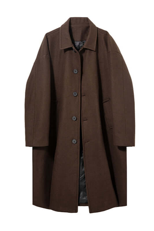 Men's Wool Overcoat Classic Oversized Warm Grey
