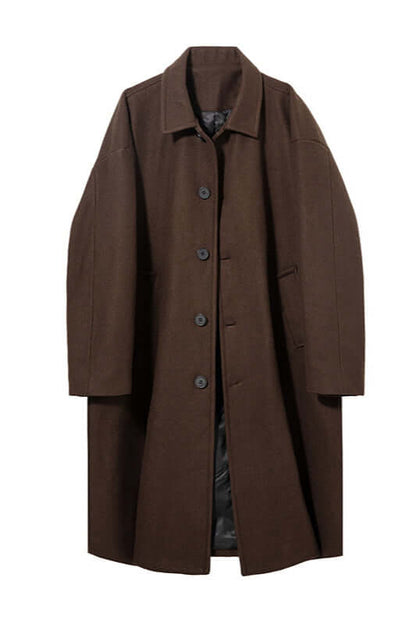 Men's Wool Overcoat Classic Oversized Warm Grey