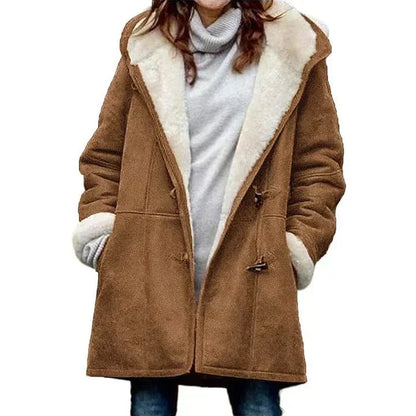 Soft Premium Hooded Coat in Faux Cashmere