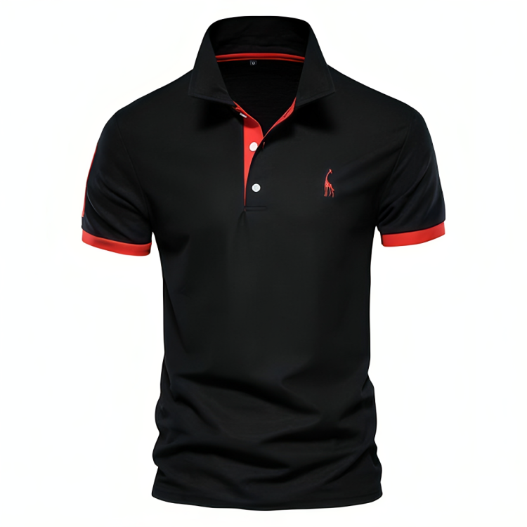 Men's Short Sleeve Polo Shirt Contrast Trim