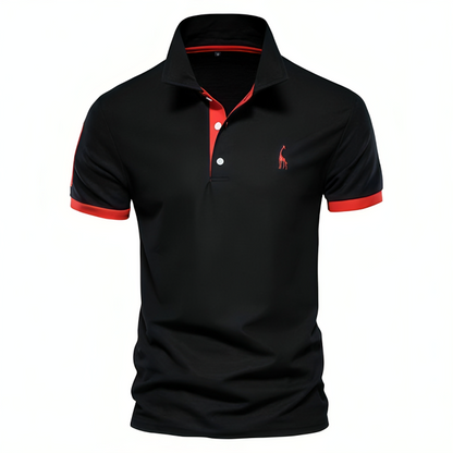 Men's Short Sleeve Polo Shirt Contrast Trim
