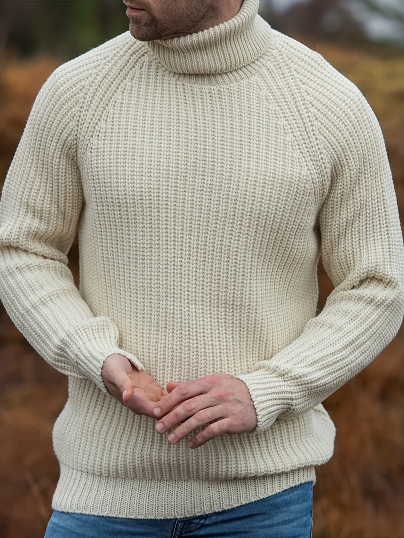 Men's Turtleneck Vintage Knit Sweater