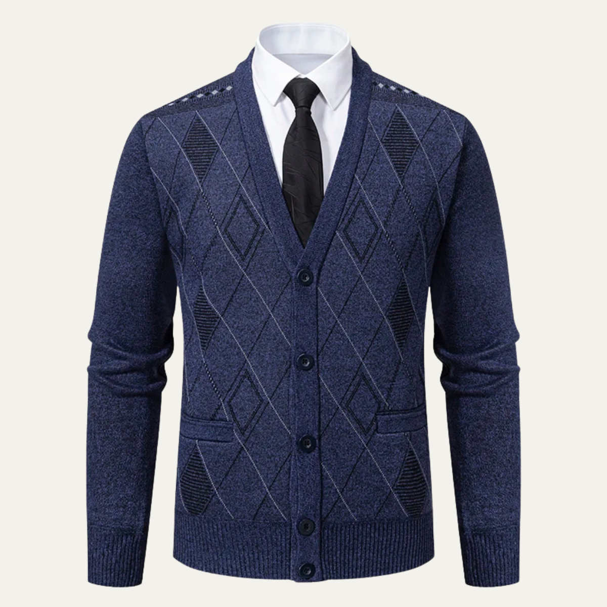 Men's V Neck Knit Cardigan Sweater