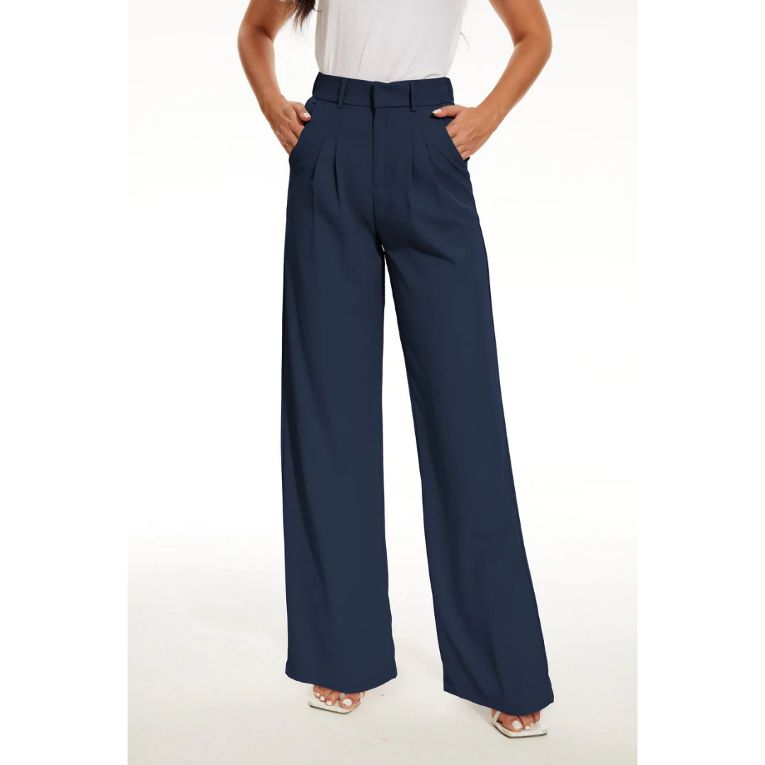 Comfortable Fit Wide Leg High Waist Pants