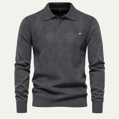 Kensington Men's Polo Sweater Diamond Knit