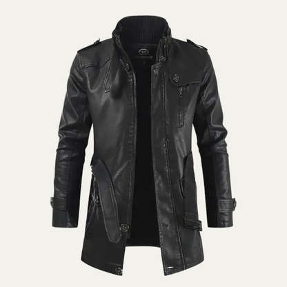 Men's Vintage Leather Jacket Thick Fleece Lined - VibreMode