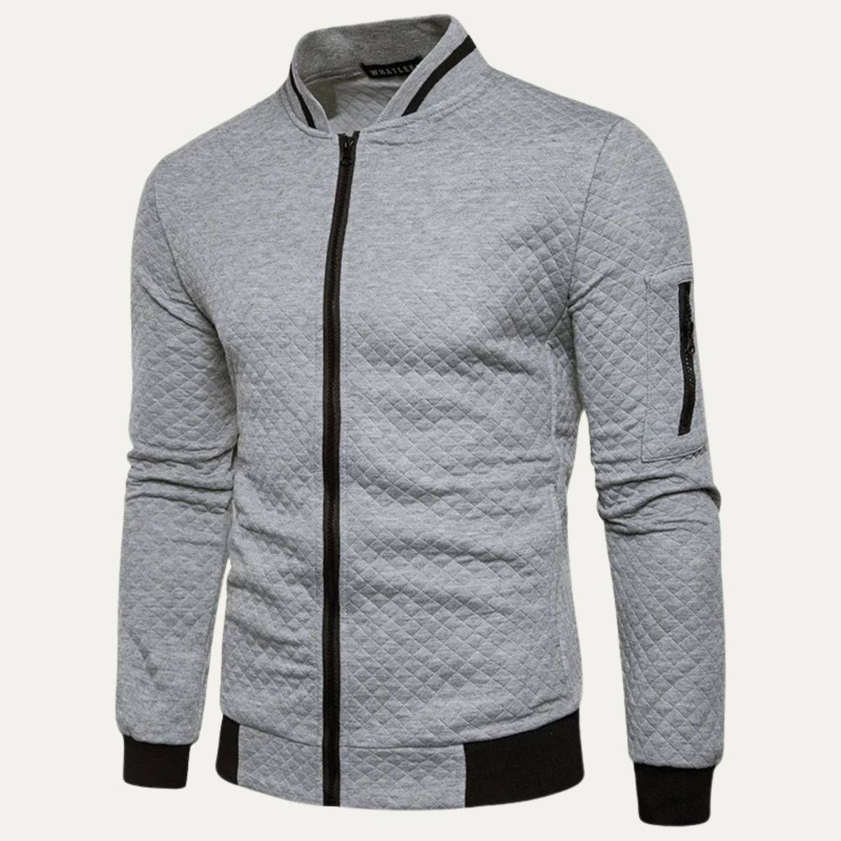 Men's Quilted Bomber Jacket Lightweight Zip Up