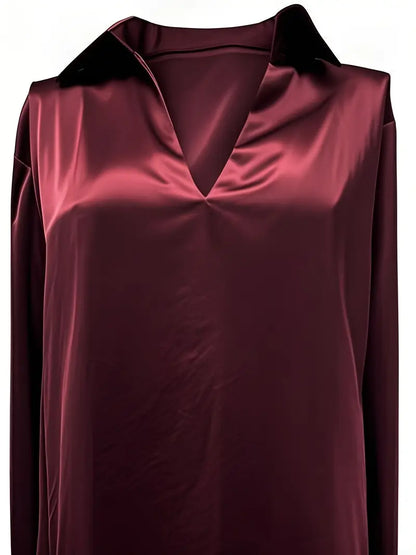 Luxury Soft V-Neck Satin Top