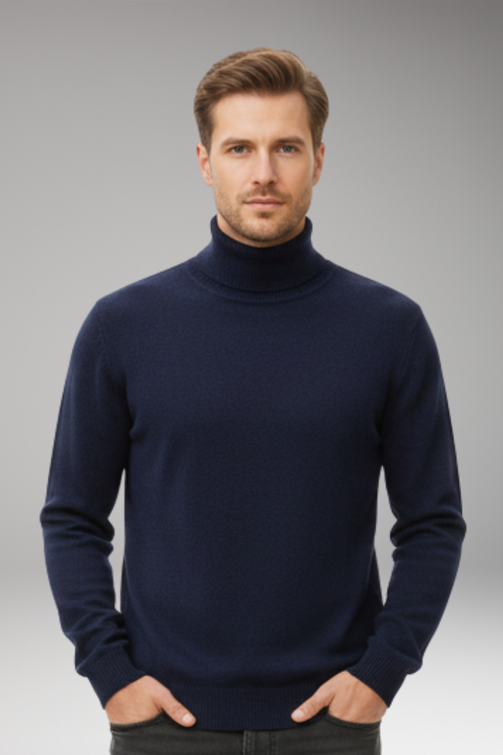 Men's High Neck Knitted Sweater