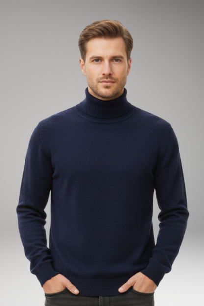 Men's High Neck Knitted Sweater
