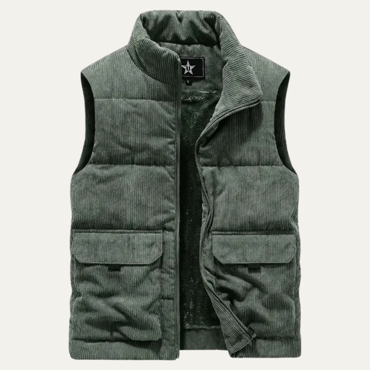 Men's Padded Puffer Vest Corduroy Warm Silverhill