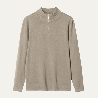 Men's Mock Neck Half Zip Knit Sweater