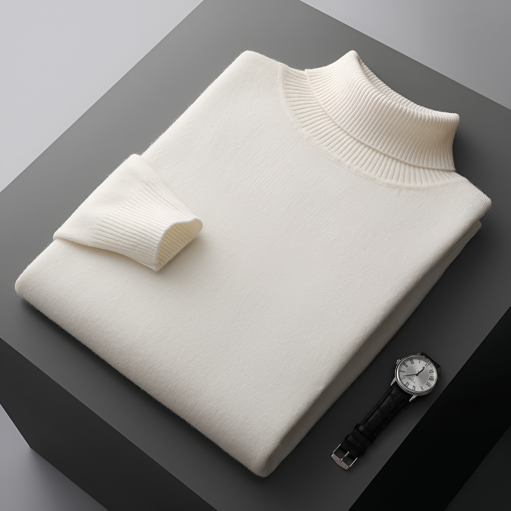 Men's Fine Wool Turtleneck Sweater