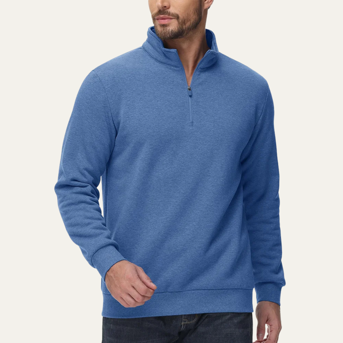 Men's Fleece Half Zip Turtleneck Sweater