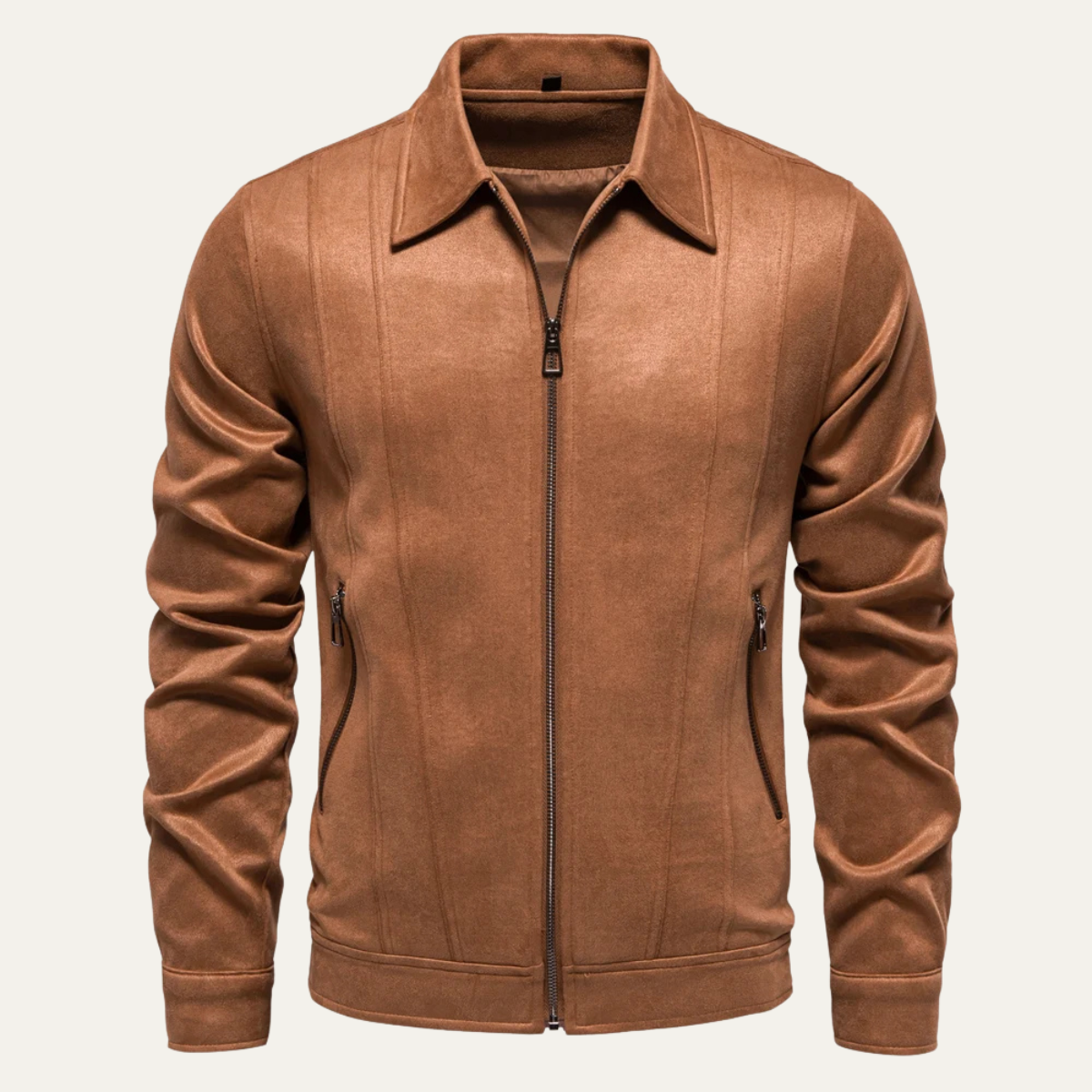 Men's Leather Biker Jacket Zip Up Casual Black - VibreMode