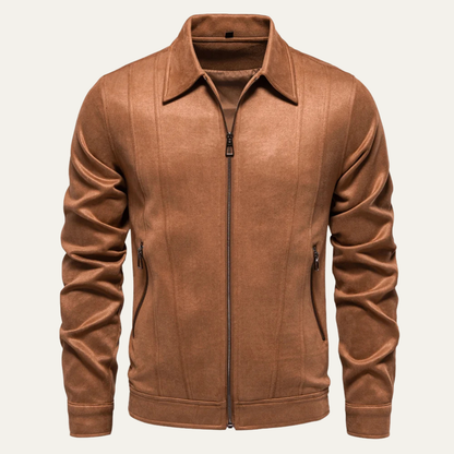 Men's Leather Biker Jacket Zip Up Casual Black - VibreMode