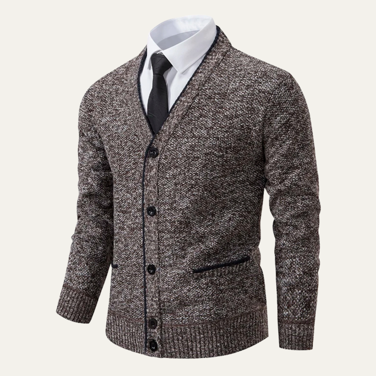 Peschiera Men's V Neck Cardigan Knitted Casual