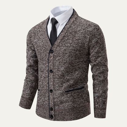 Peschiera Men's V Neck Cardigan Knitted Casual