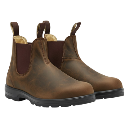 Classic Brown Leather Ankle Boots For Men