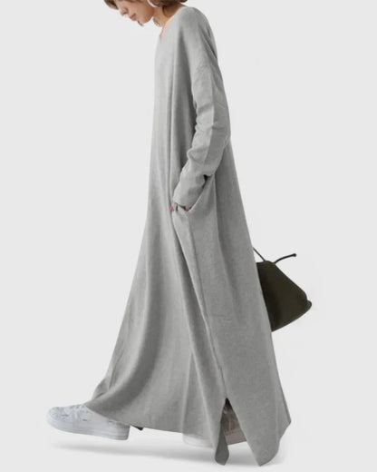 Ladies Elegant V Neck Floor Length Dress