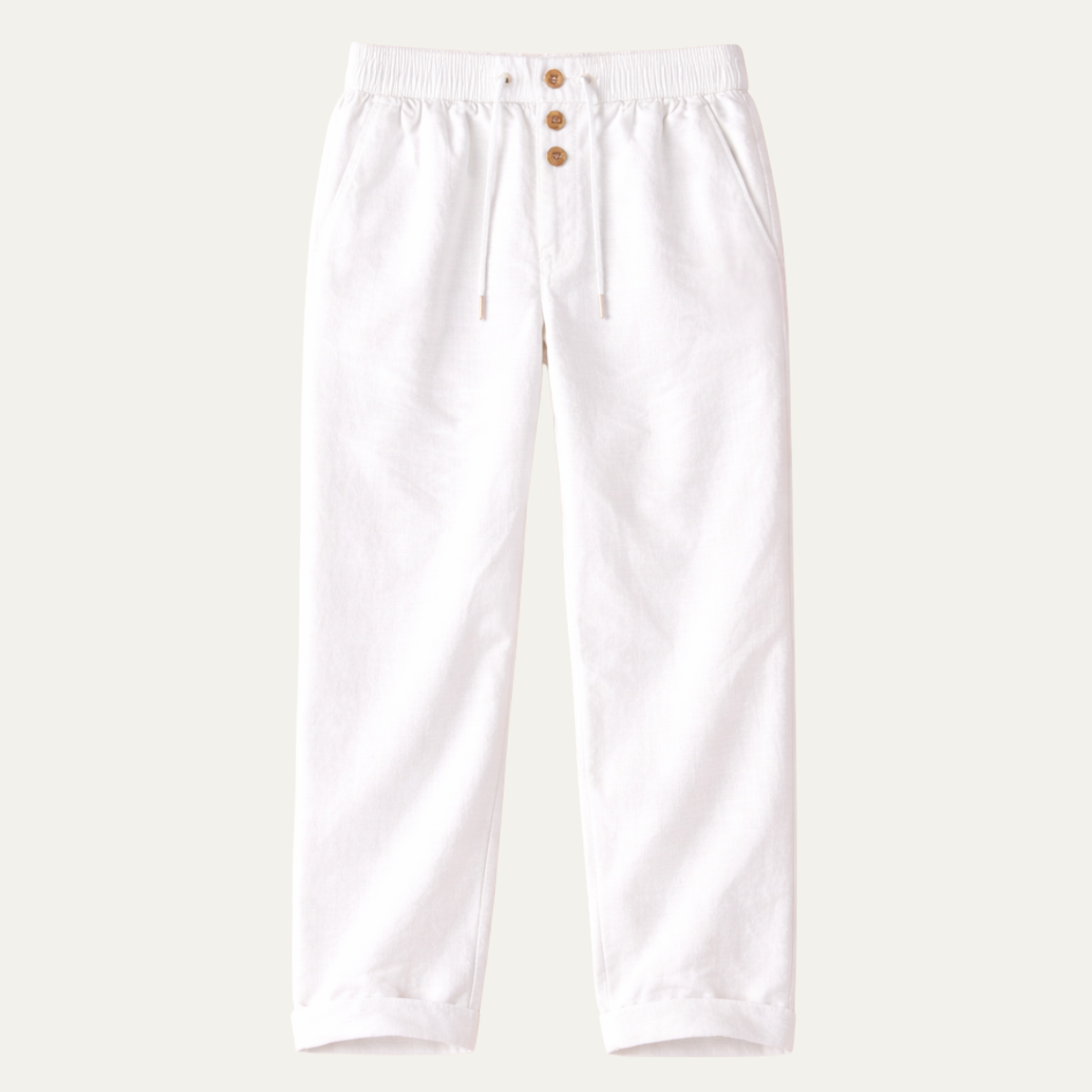 Men's Cotton Linen Straight Leg Pants Breathable - VibreMode