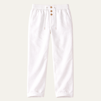 Men's Cotton Linen Straight Leg Pants Breathable - VibreMode