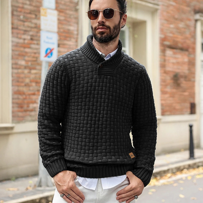 Men's Textured Knit Winter Sweater