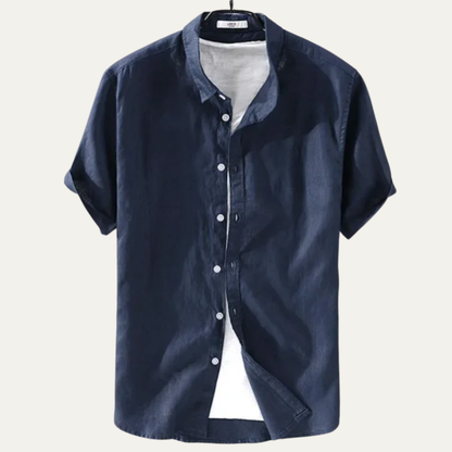 Montland Men's Cotton Linen Shirt Relaxed Fit