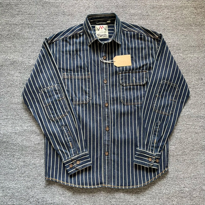 Men's Vintage Striped Cotton Shirt