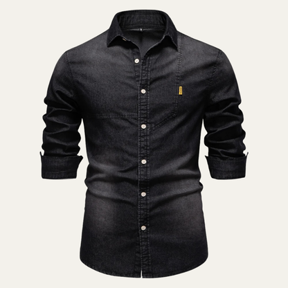 Mens Slim Fit Denim Cowboy Shirt